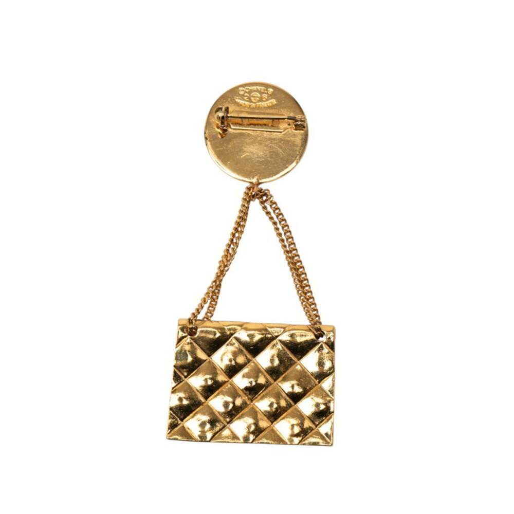 CHANEL Vintage Gold Logo Brooch - Picture 2 of 3